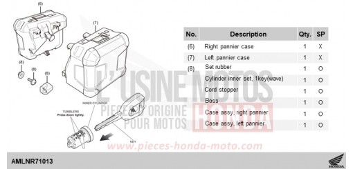 KIT,PANNIER CASE WITH STRIPE CRF1100D3R de 2024